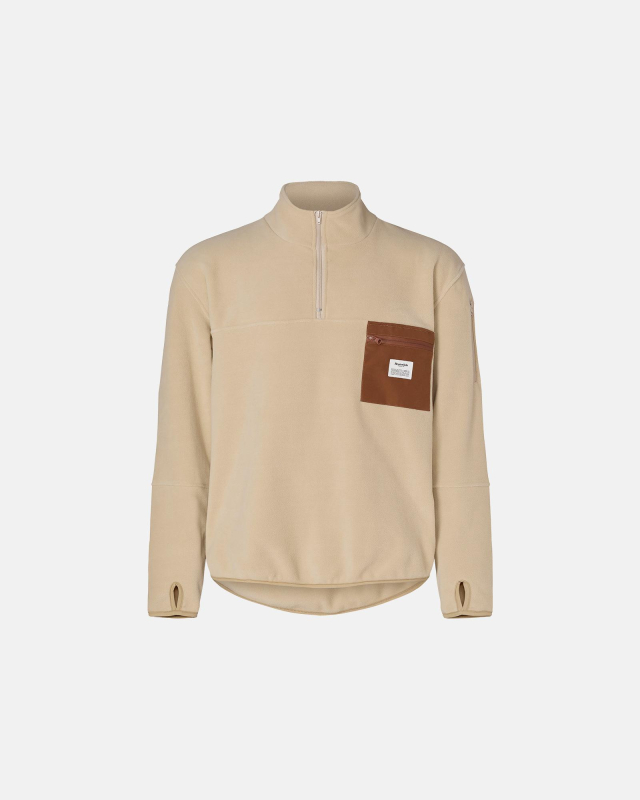 Recyceltes Polyester, Fleece, Beige -Resteröds