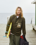 Recyceltes Polyester, Pullover Fleece, Marine -Resteröds