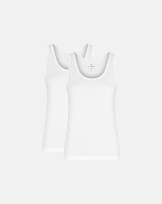 Bambus, Top Breiter Träger, 2-Pack, Weiß -JBS of Denmark Women