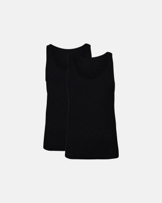 Bambus, Top Breiter Träger, 2-Pack, Schwarz -JBS of Denmark Women