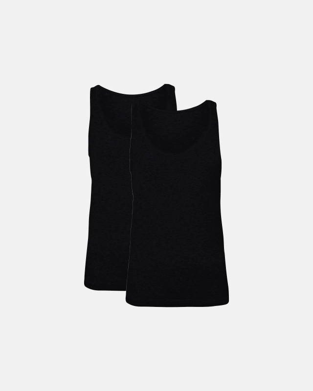 Bambus, Top Breiter Träger, 2-Pack, Schwarz -JBS of Denmark Women