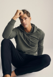 Bambusviskose, Hoodie m. logo, Grün -JBS of Denmark Men