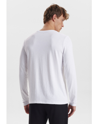 Bambusviskose, Langarm T-Shirt, Weiß -JBS of Denmark Men