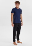 Bambusviskose, T-Shirt Rundhalsausschnitt, Blau -JBS of Denmark Men