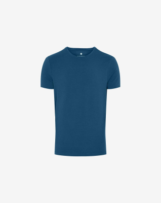 Bambusviskose, T-Shirt O-Ausschnitt, Blau