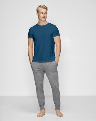 Bambusviskose, T-Shirt O-Ausschnitt, Blau -JBS of Denmark Men