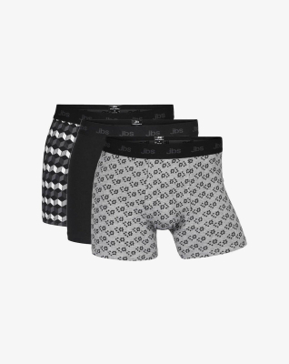 Bio-Baumwolle, Boxershorts, 3-Pack, mehrfarbig grau Druck -JBS