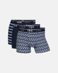 Bio-Baumwolle, Boxershorts, 3-pack, Mehrfarbig mit Navy -JBS
