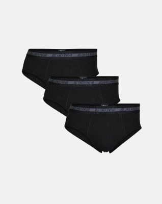 Bambusviskose, Slips Unterhosen, 3-Pack, schwarz