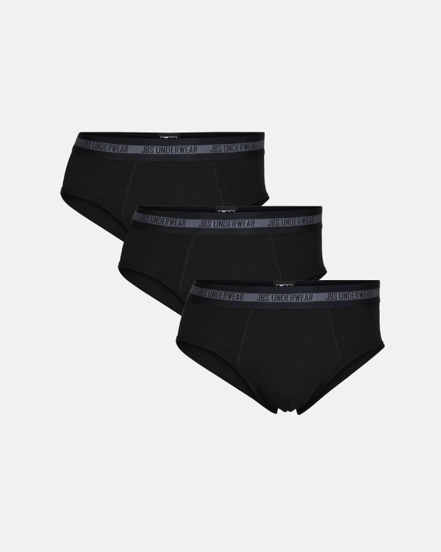 Bambusviskose, Slips Unterhosen, 3-Pack, schwarz -JBS