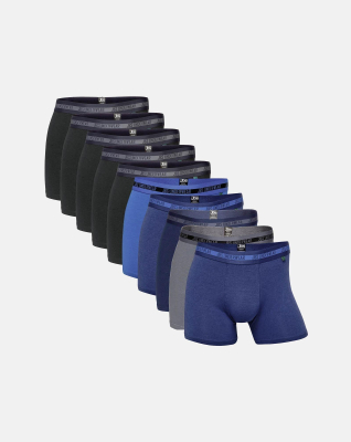 Bambusviskose, Unterhosen, 10-Pack, mehrfarbig grau/blau