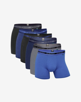 Bambus, Boxershorts, 6-Pack, Mehrfarbig Strick -JBS