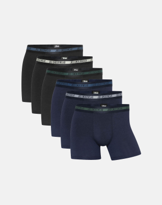 Bambusviskose, Boxershorts, 6-Pack, Mehrfarbig 101 -JBS