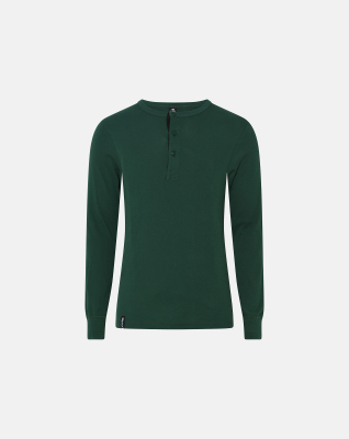 Bio-Baumwolle, Langarmshirt mit Knöpfen "Rib", Grün -Dovre