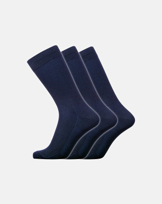 Socken, 3-Pack, Bambusviskose, Marine