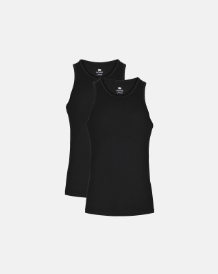 Bambus, Unterhemd, 2-pack, Schwarz -Dovre