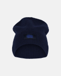 Bio-Wolle, Beanie Mütze, Blau