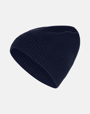 Bio-Wolle, Beanie Mütze, Blau