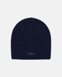 Bio-Wolle, Beanie Mütze, Blau