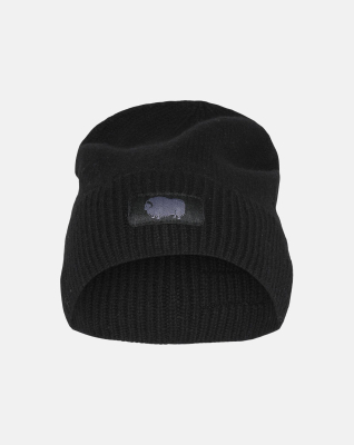 Bio-Wolle, Beanie Mütze, Schwarz