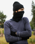 Bio-Wolle, Beanie Mütze, Schwarz -Dovre