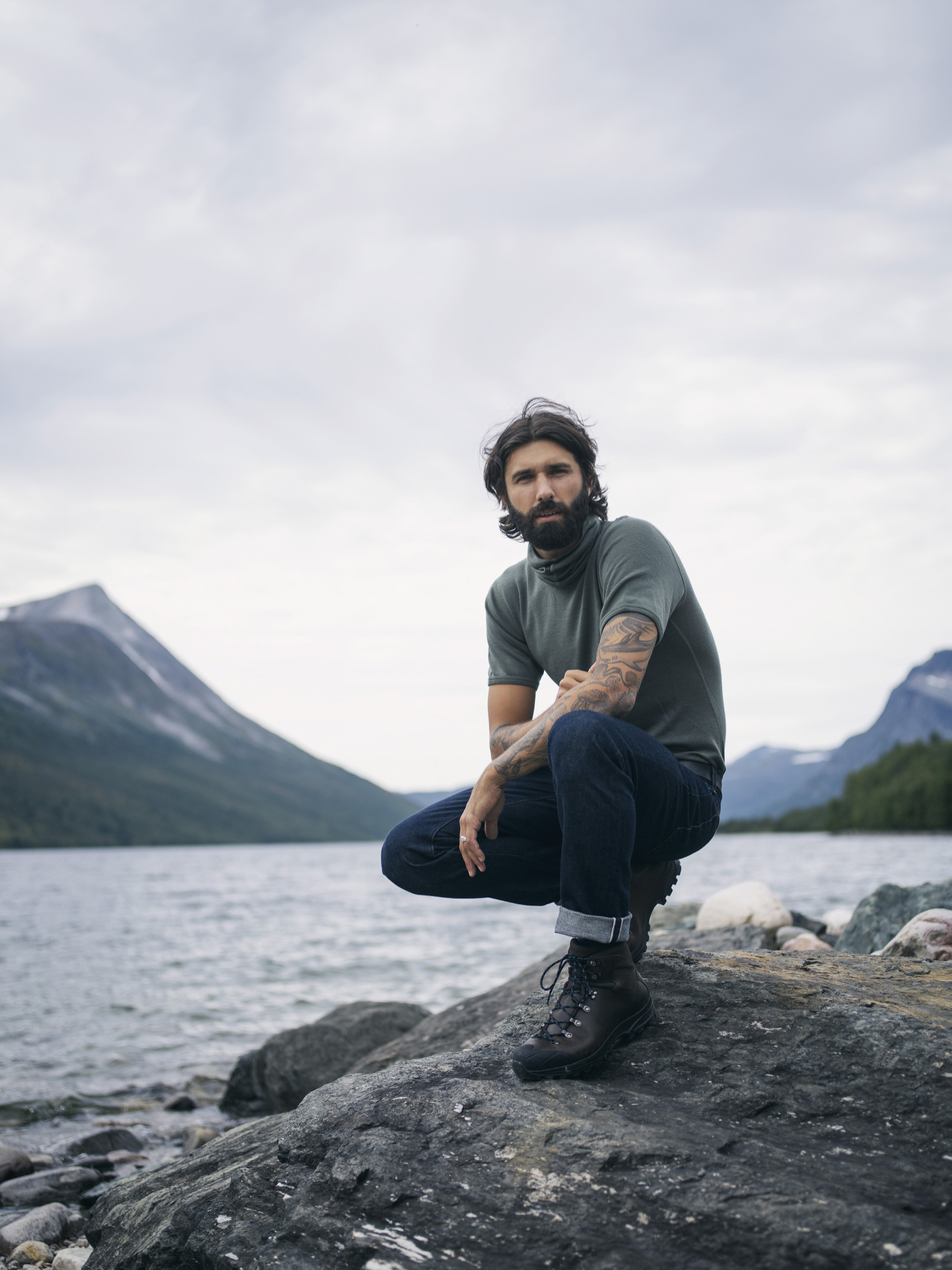 Bio-Wolle, T-Shirt, Grün -Dovre Bio-Wolle, T-Shirt, Grün -Dovre