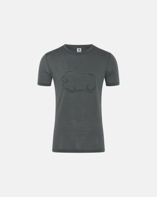 Bio-Wolle, T-Shirt, Grün mit druck -Dovre