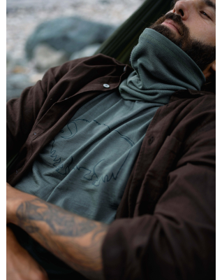 Bio-Wolle, T-Shirt, Grün mit druck -Dovre