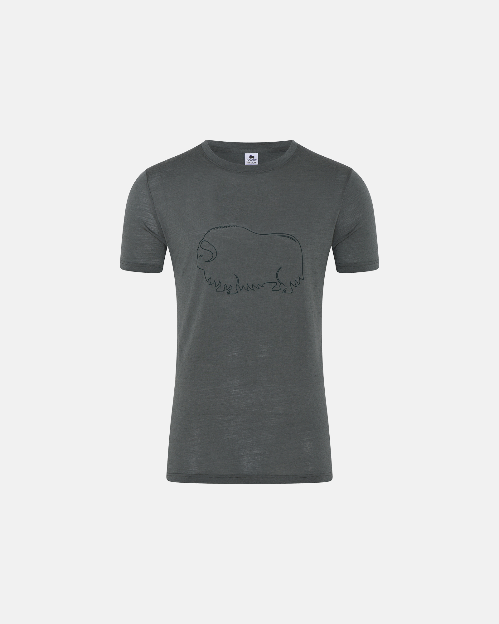 Bio-Wolle, T-Shirt, Grün mit druck -Dovre Bio-Wolle, T-Shirt, Grün mit druck -Dovre