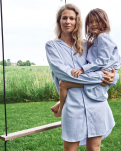 Bambusviskose, Nachthemd mit Knöpfen, Blau -JBS of Denmark Women
