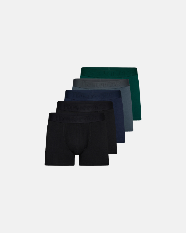 Bio-Baumwolle, "Gunnar" Boxershorts, 5er-Pack, Schwarz, Mehfarbig -Resteröds