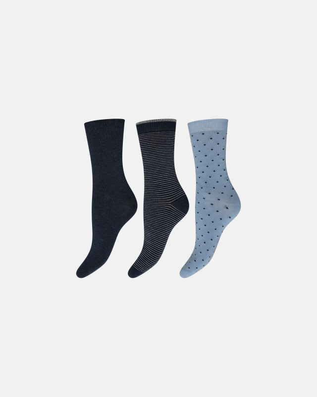 Bambus, Knöchelsocken, 3-pack, Mehrfarbig -Decoy