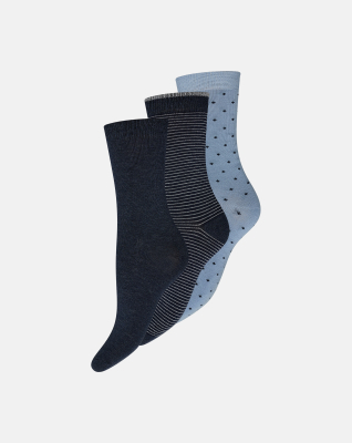 Bambus, Knöchelsocken, 3-pack, Mehrfarbig -Decoy