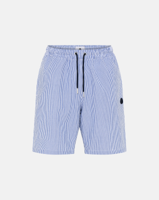 Bio-Baumwolle, Pyjama-Shorts, Blau gestreift