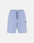 Bio-Baumwolle, Pyjama-Shorts, Blau gestreift -JBS of Denmark Men