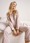 100% Bio-Baumwolle, Schlafanzughose "Flanell", Gestreift rosa -JBS of Denmark Women