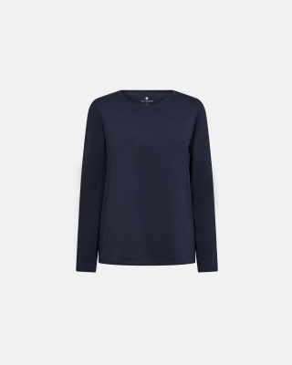 Bambusviskose, Langärmelig T-Shirt, Navy