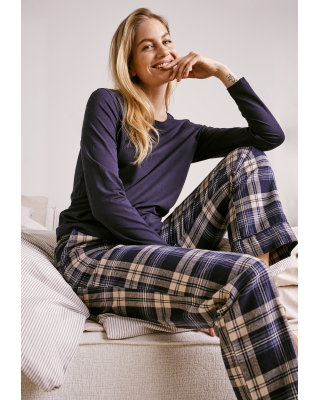 100% Bio-Baumwolle, Schlafanzughose "Flanell", Kariert -JBS of Denmark Women