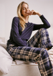 100% Bio-Baumwolle, Schlafanzughose "Flanell", Kariert -JBS of Denmark Women