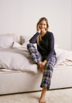100% Bio-Baumwolle, Schlafanzughose "Flanell", Kariert -JBS of Denmark Women