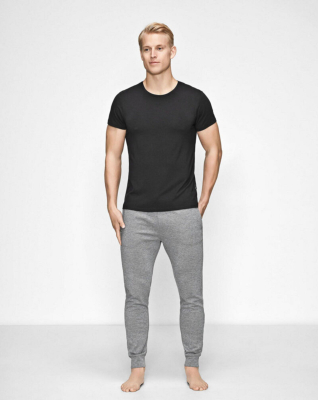 Bambusviskose, T-Shirt Rundhalsausschnitt, Schwarz -JBS of Denmark Men