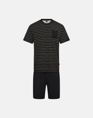 Bambusviskose, Pyjama-Set shorts, Grau -JBS