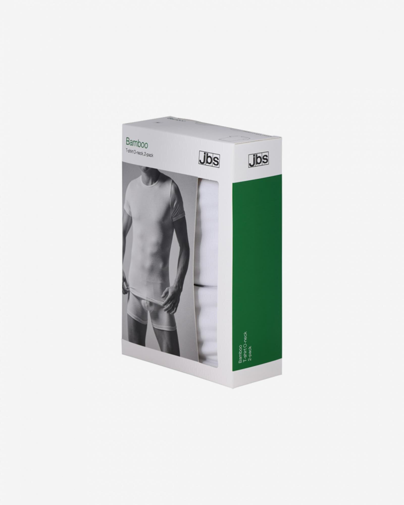 Bambusviskose, Unterhemd mit Rundhalsausschnitt, 2-pack, Weiß -JBS Bambusviskose, Unterhemd mit Rundhalsausschnitt, 2-pack, Weiß -JBS