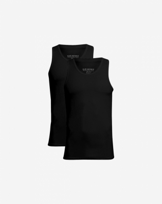 Bambus, Unterhemd Top, 2-pack, Schwarz -JBS