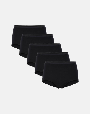 Bio-Baumwolle, Maxi Slip, 5-Pack, Schwarz