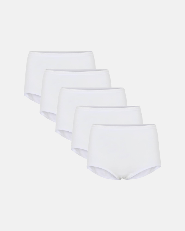 Bio-Baumwolle, Maxi Slip, 5-Pack, Weiß -Decoy