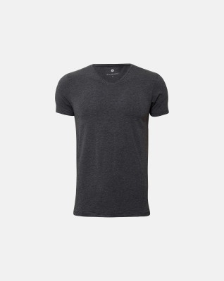Bambusviskose, T-Shirt V-neck, Grau -JBS of Denmark Men