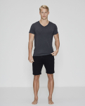 Bambusviskose, T-Shirt V-neck, Grau -JBS of Denmark Men