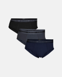 Bambusviskose, Slips Unterhosen, 3-Pack, mehrfarbig marine -JBS