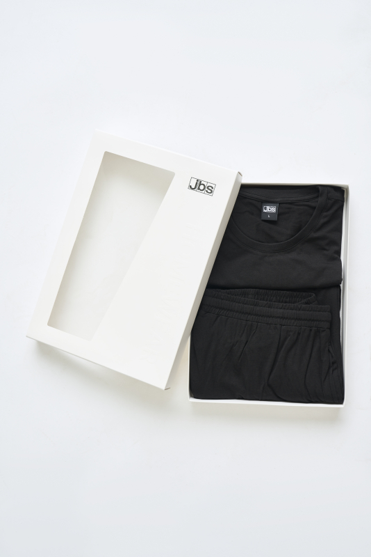 Bambusviskose, Pyjama, Schwarz -JBS